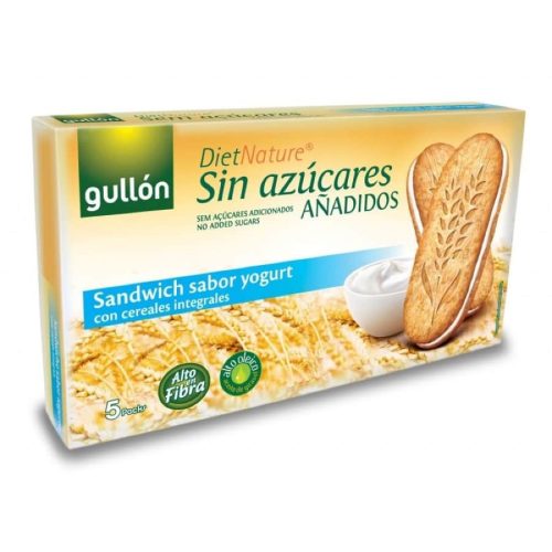 Gullón Sandwich s príchuťou jogurtu - jogurtové, raňajkové sendvičové sušienky, bez cukru, 220 g