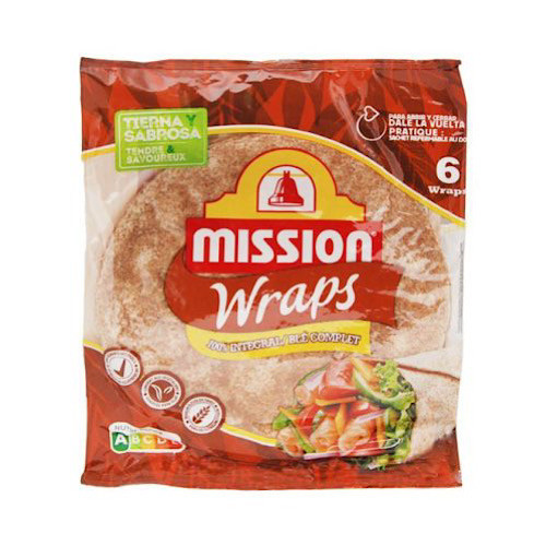 MISSION Wrap Celozrnný 25 cm, 370 g (6 ks/bal) 