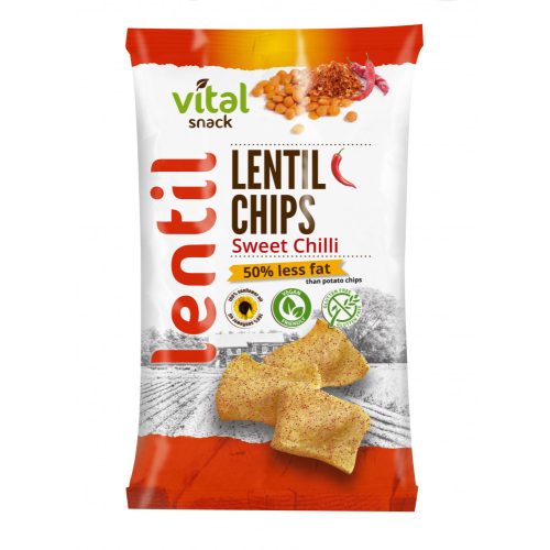 Vital lencse chips édes chili 65 g